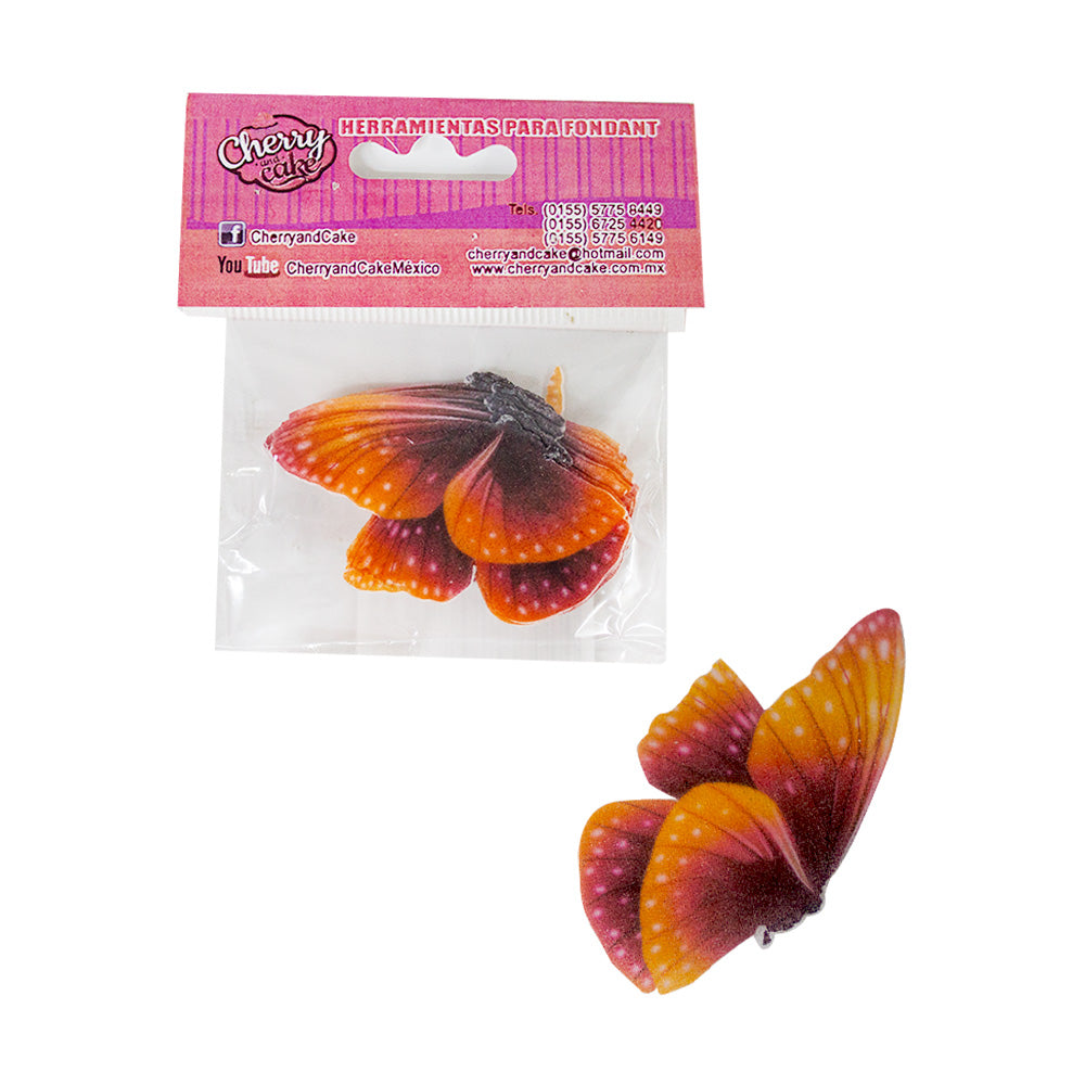 Mariposa de Oblea Naranja 20 pz