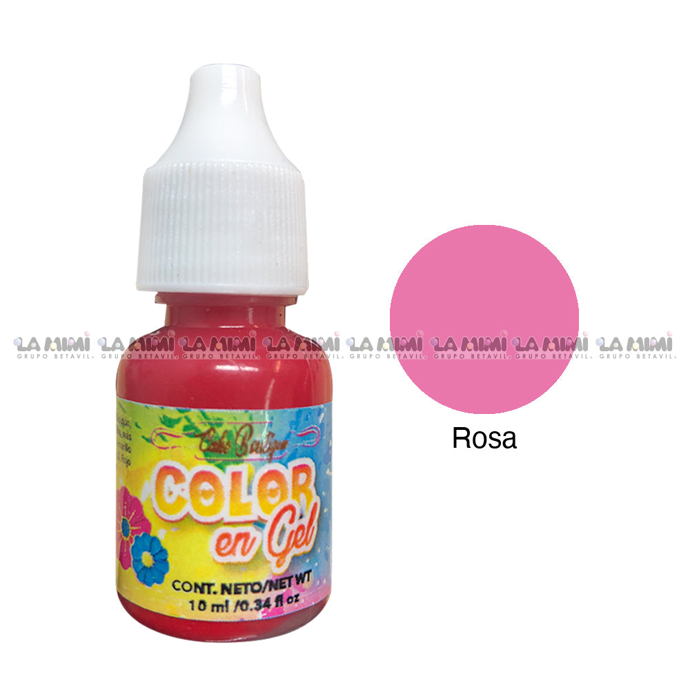 Colorante en gel  Rosa 1pza c/10ml