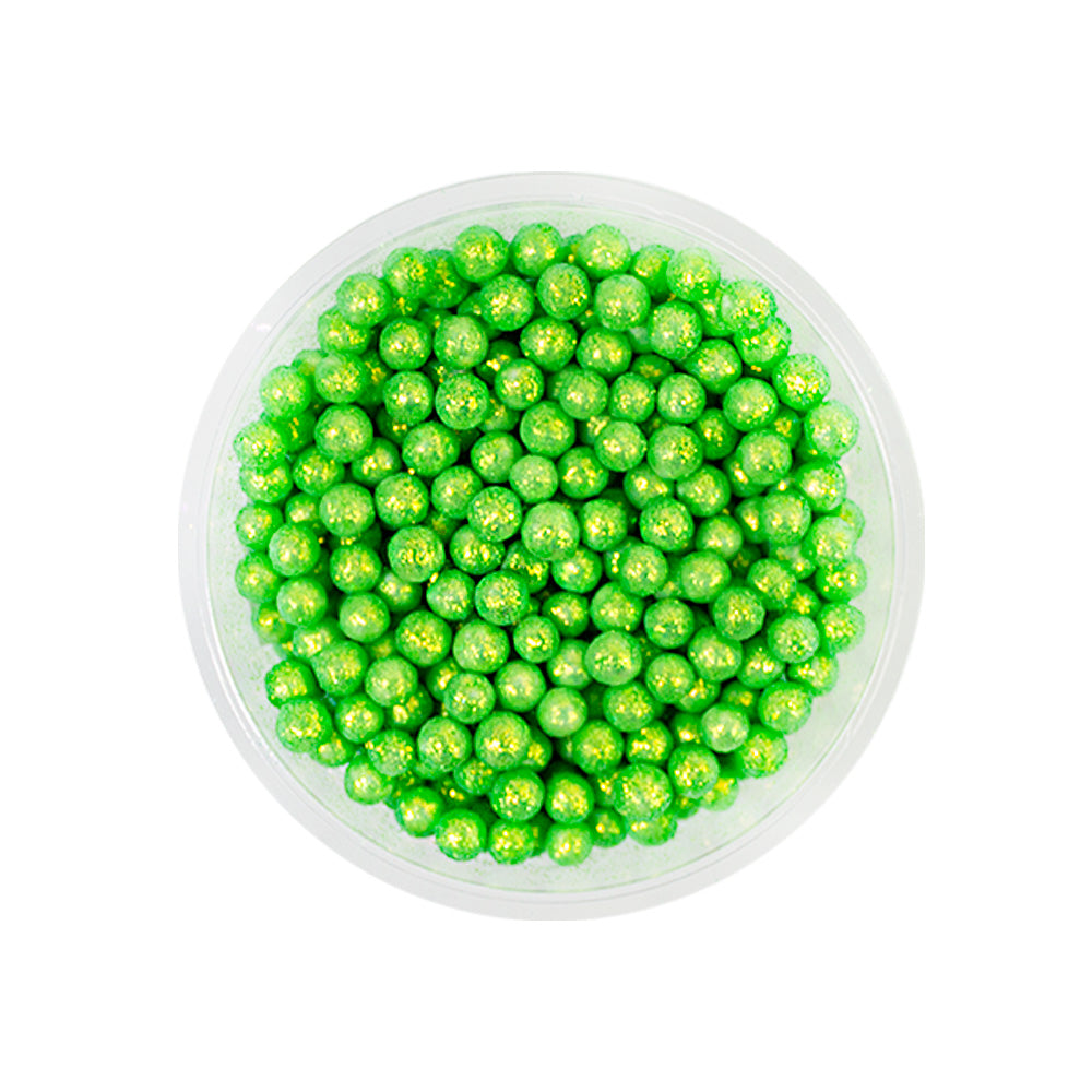 Perla Diamantada Med Verde Limón Holograma c/100gr
