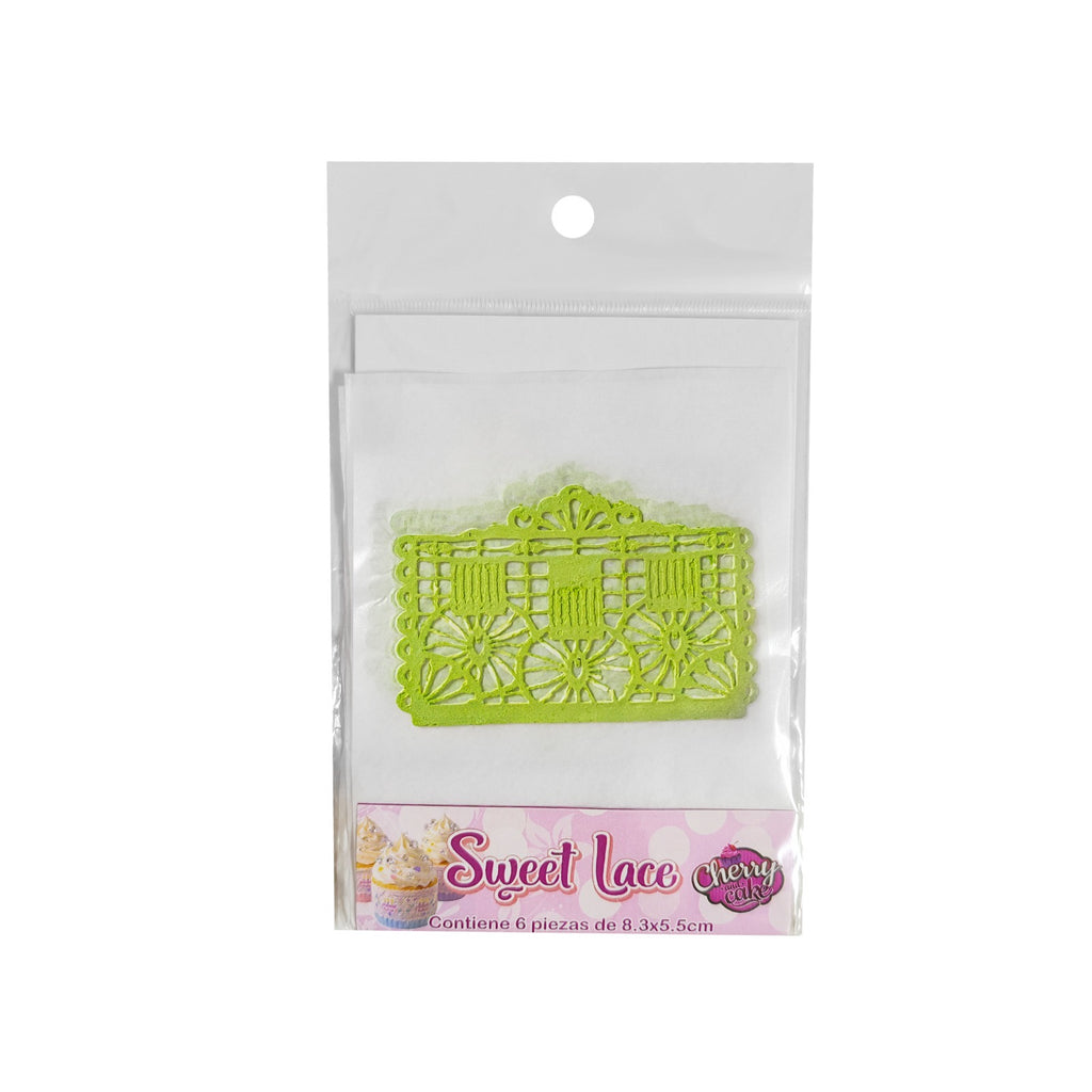 Papel Picado de Azucar c/6 pz Verde