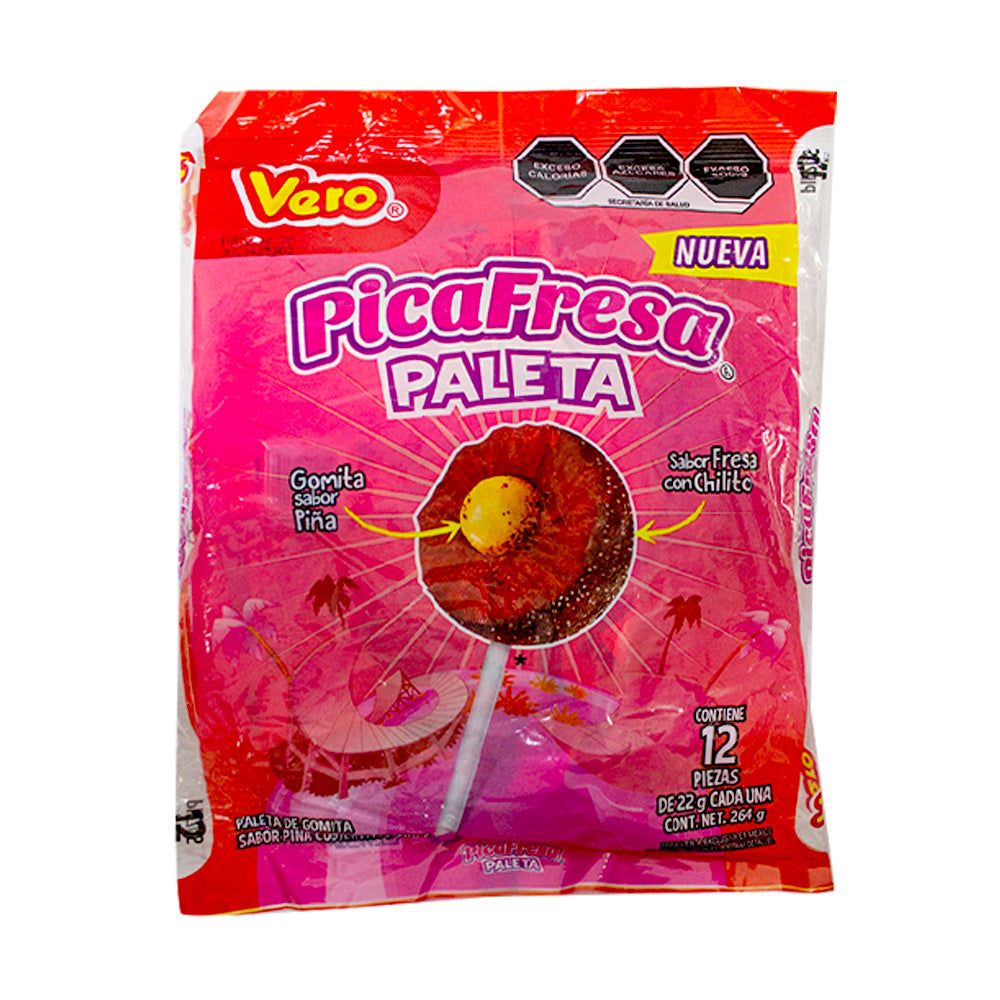 Paleta Pica Fresa 12 pz