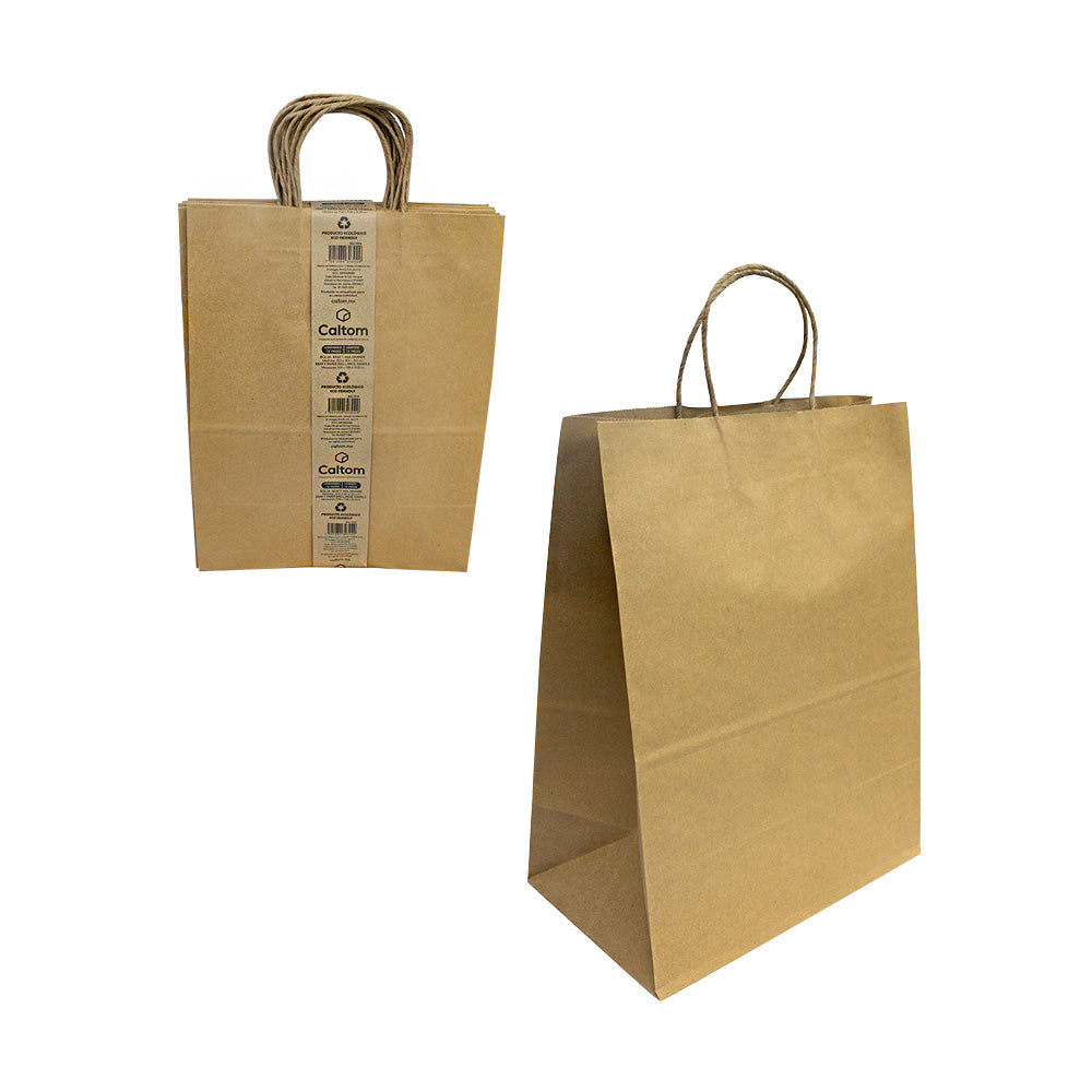 Bolsa de Papel Kraft c/Asa Boutique Gde  c/12pz