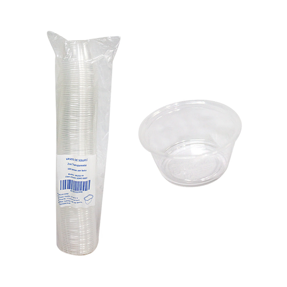 Vaso Transparente Soufflé 2 oz c/100pz