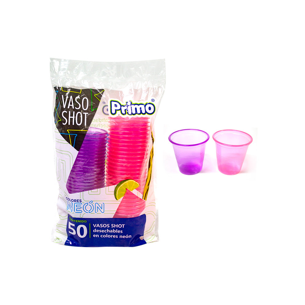 Vaso Shot Neón c/50 pz