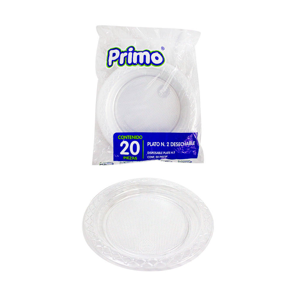 Plato Transparente Desechable No.2 c/20pz