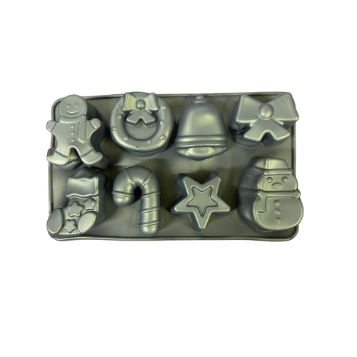 Molde Silicón Adornos Navidad 8 cav