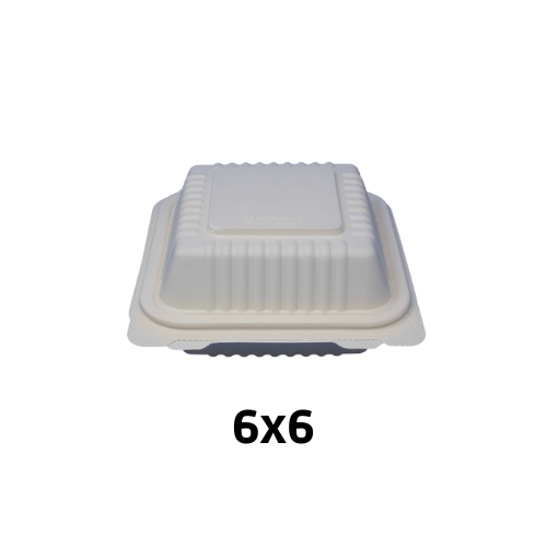Contenedor 6x6 Bio Beige c/50pz Fecula de Maiz