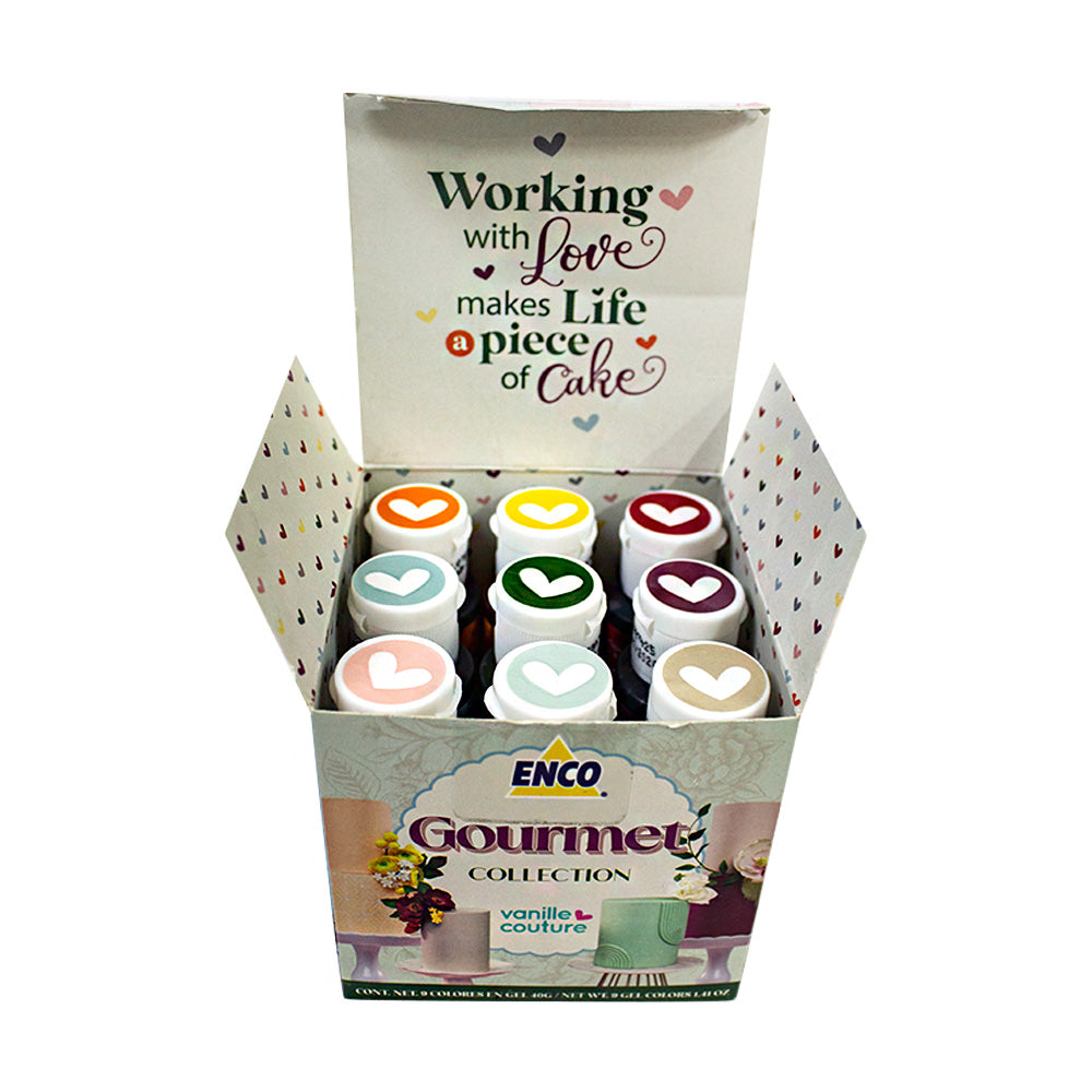 Kit Colorantes Gourmet Enco en Gel 9 pz