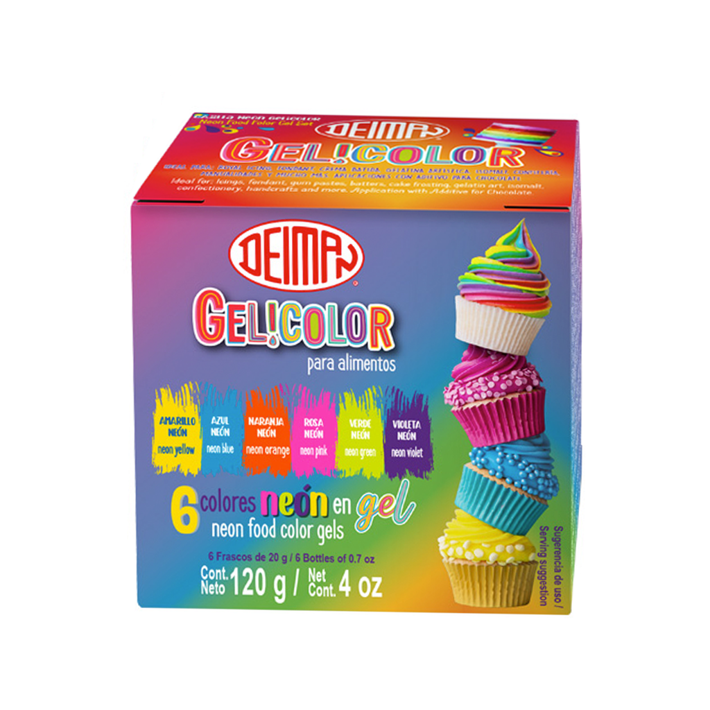 Cajilla Multicolor en Gel Neón 6 pz