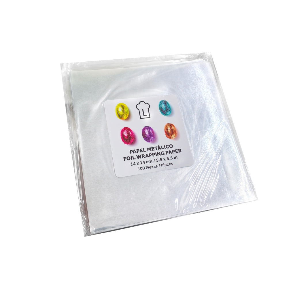 Hojas de Papel Metálico Plateado c/100 pz