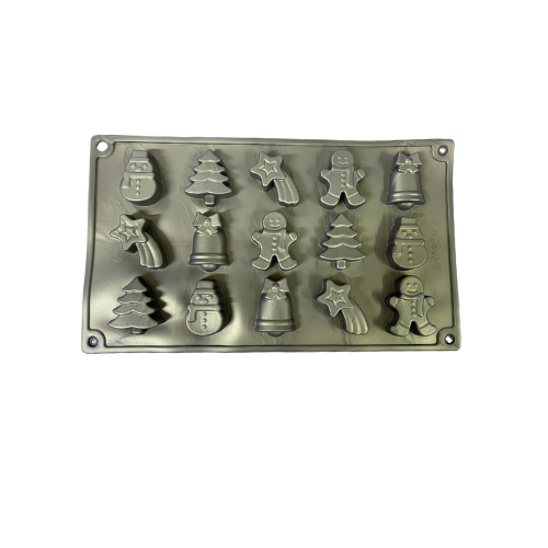Molde Silicón Navidad Gold 15 cav