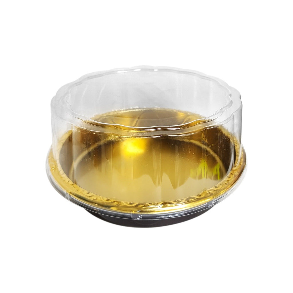Charola Redonda Dorada c/Tapa Pet 5 pz
