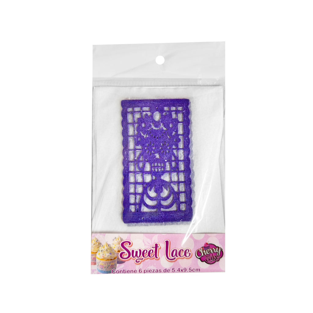 Papel Picado de Azucar c/6 pz Morado