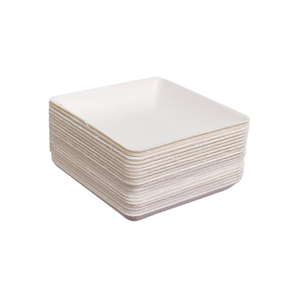 Mini Plato Cuadrado de Caña 20 pz