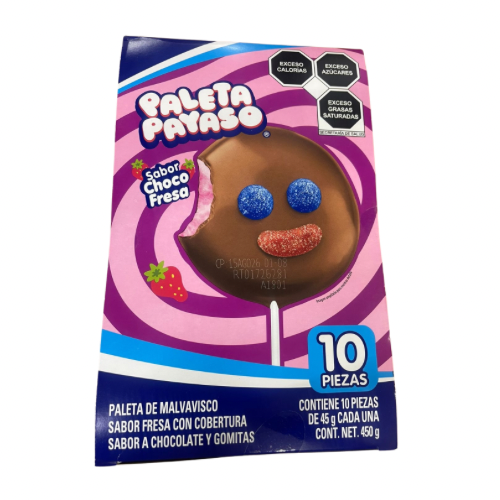 Paleta Payaso c/10pz Choco Fresa