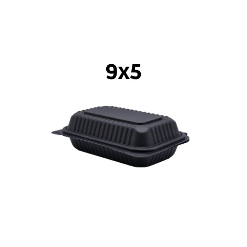 Contenedor 9x5 Bio Negro c/50pz Fécula de Maiz