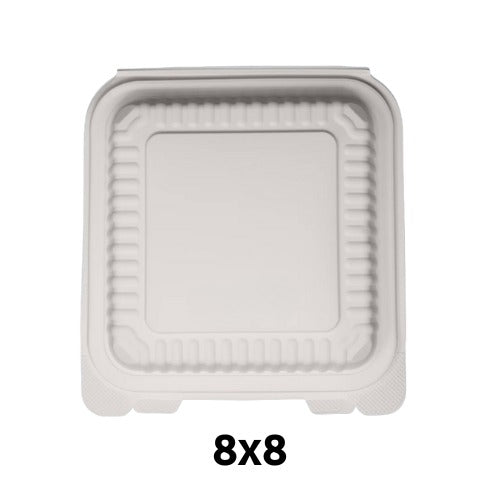 Contenedor 8X8 Liso Bio Beige c/50pz Fecula de Maiz
