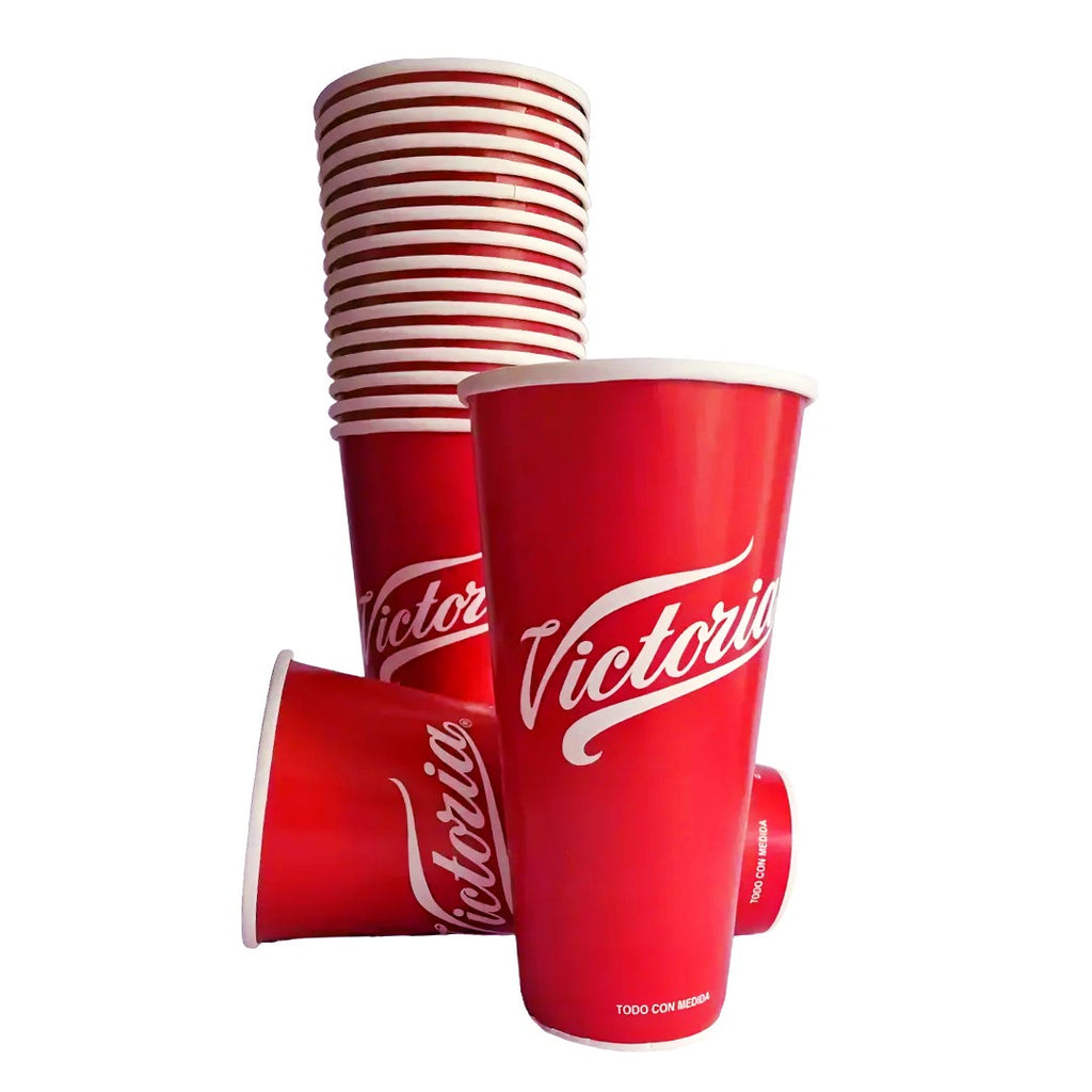 Vaso Cerveza Rojo 44 OZ c/25pz con leyenda