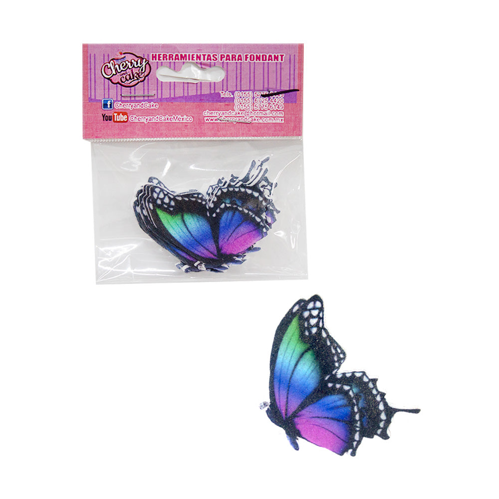 Mariposa de Oblea multicolor c/20 pz