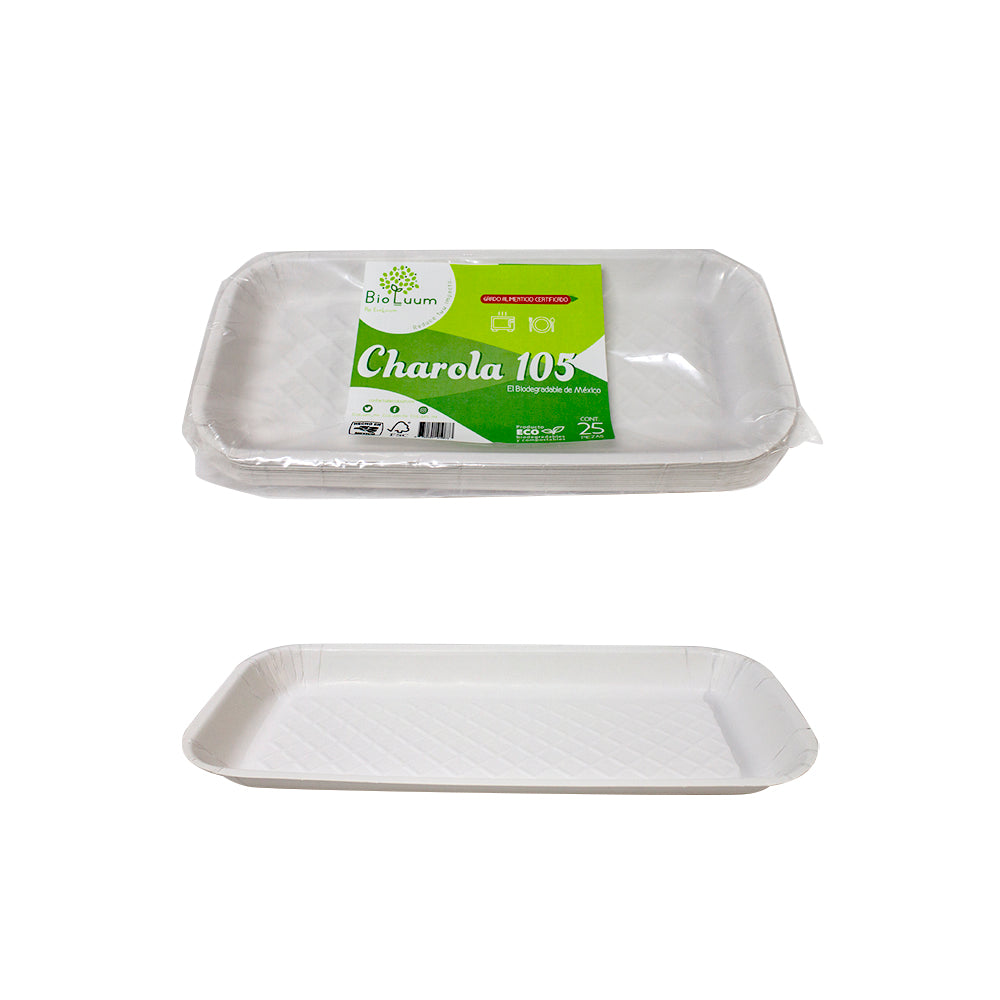 Charola 105 Biodegradable Eco c/25pz