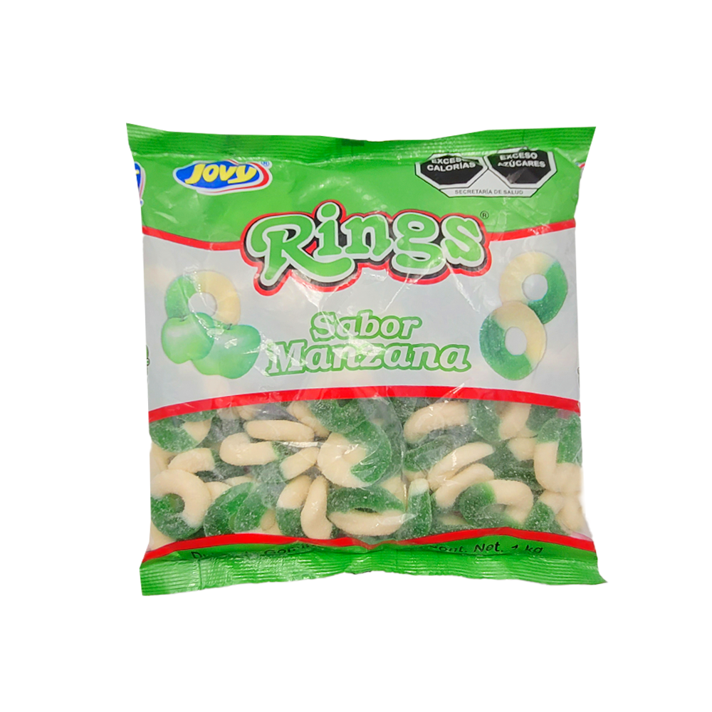 Crazy gummy rings manzana c/1kg