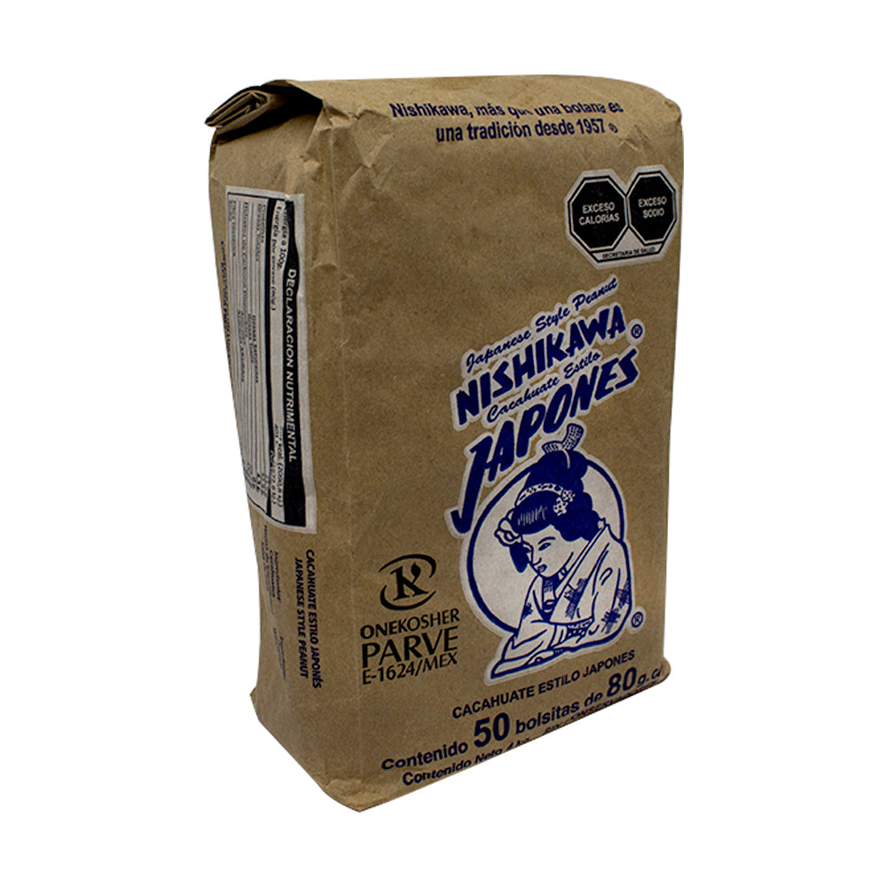 Paquete Cacahuate Nishikawa c/50pz de 80 gr