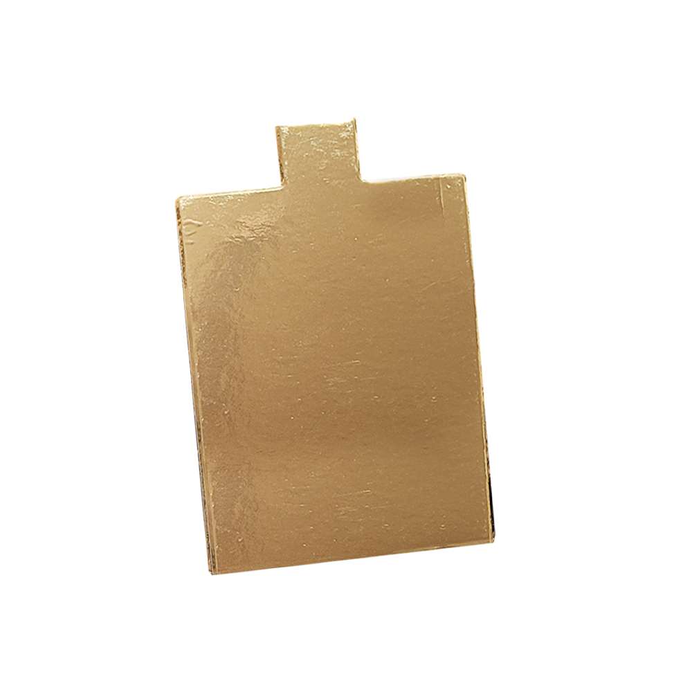 Base de pastel mini rectangular dorada c/50pz