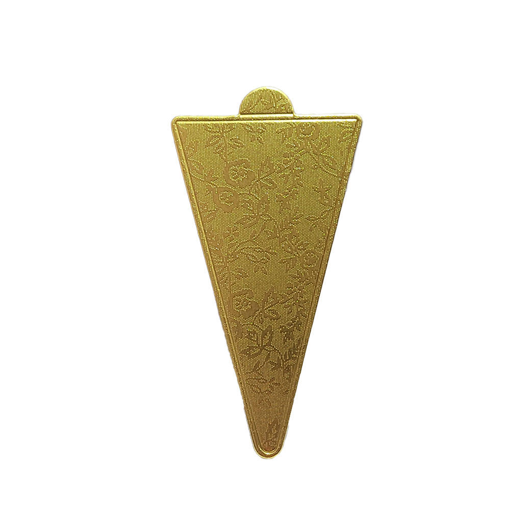 Base de mini pastel triangular dorado c/50pz