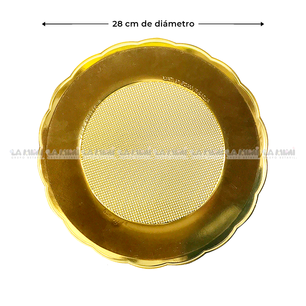 Plato para pastel dorado