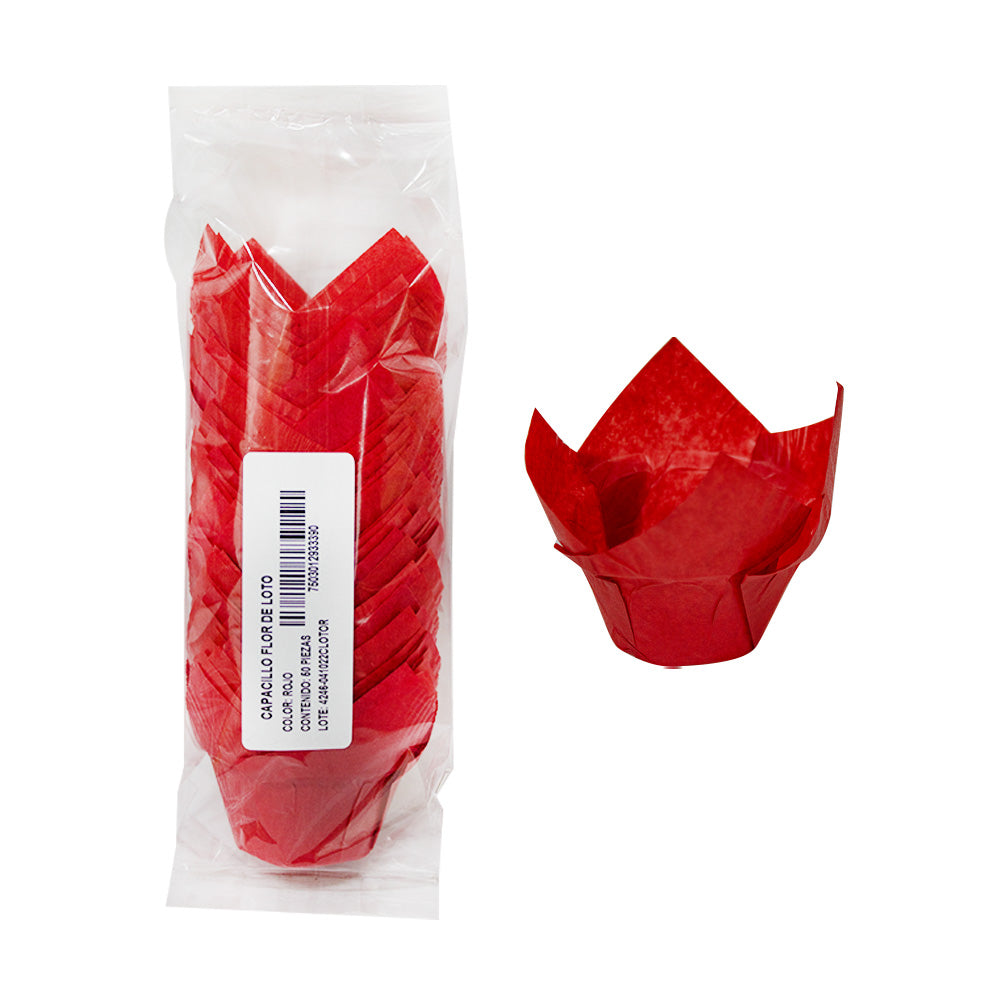 Capacillo Flor de Loto Rojo c/50pz
