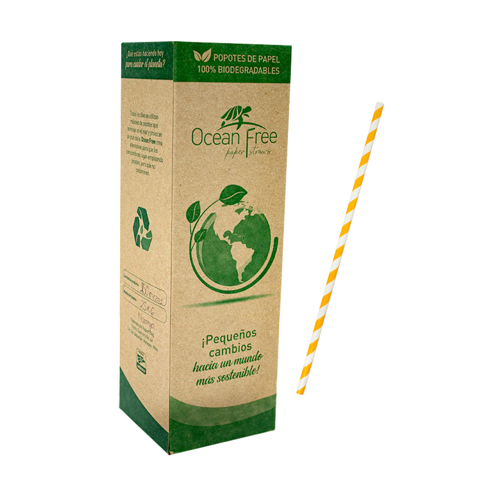 Popote de Papel Biodegradable c/150pz