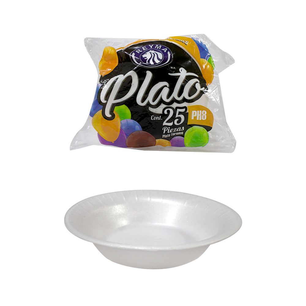 Plato Desechable PH8 / c/25pz   (Edo Méx - CDMX)