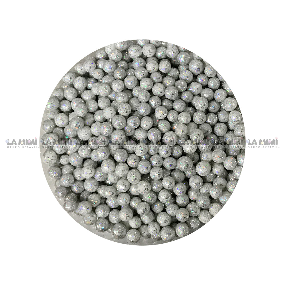 Perlas Diamantadas c. plata c/100gr
