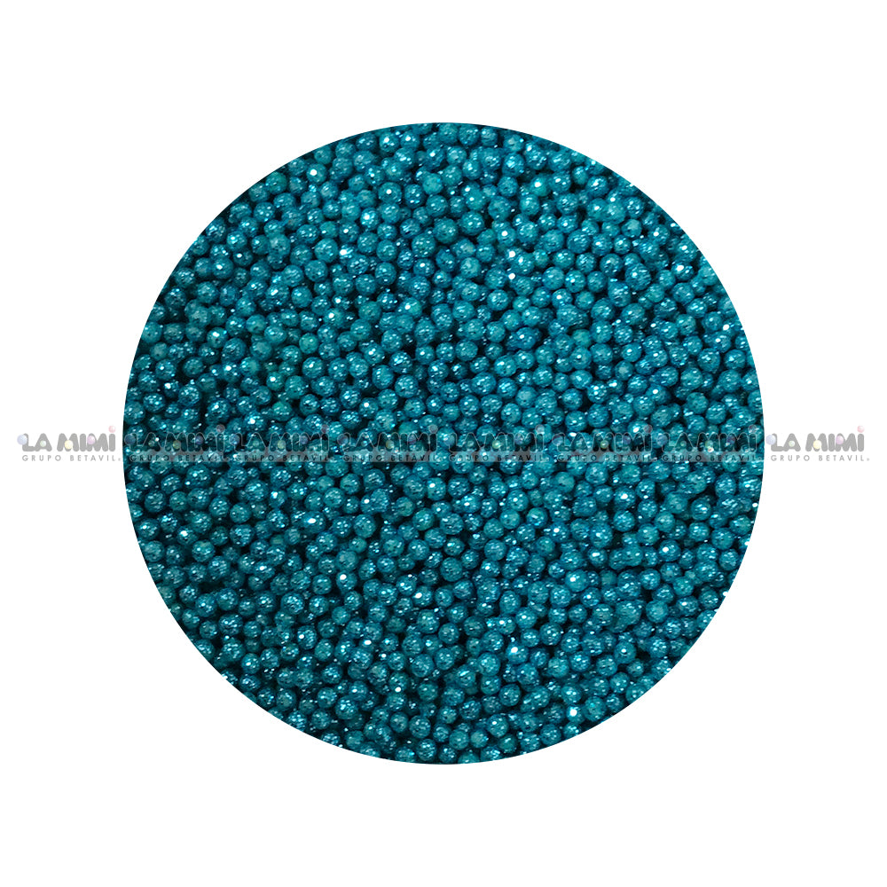 Perlas mini Diamantadas c. azul intenso c/100gr